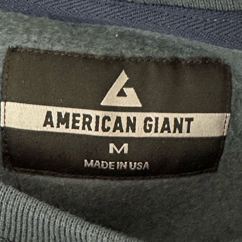 American Giant Men's Sweater Sweatshirt Crewneck Fleece Lined Blue Size Medium - Picture 3 of 6